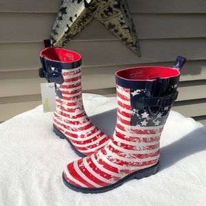 Capelli of New York rain boots U S Flag print